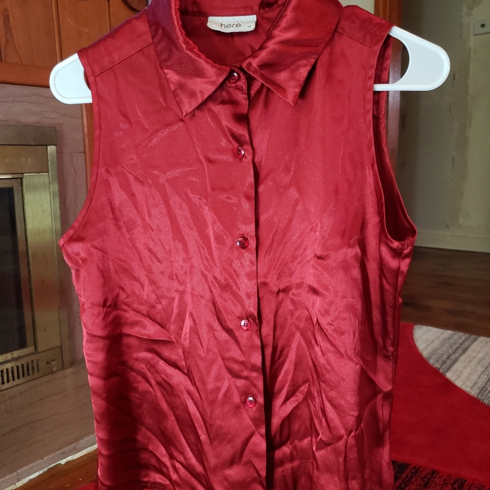 Satin blouse tshirt Sleeveless